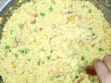Fried cous cous,chicken with coleslaw and chips