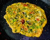 A picture of step 3 of Palak Besan Chilla.