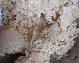 A picture of step 1 of Urad dal ki Bedmi puri.