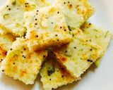 A picture of step 3 of Cucumber dhokla.