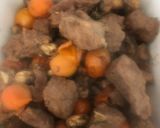 Foto del paso 4 de la receta: Carne, champiñones y tomates cherry a la diabla con fantasía de pomelo de aperitivo.