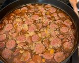 A picture of step 4 of Gumbo: Shrimp, Chicken and Andouille Sausage.