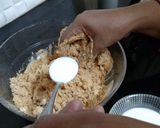 A picture of step 4 of Biscuits Meethi (Swiss roll style).