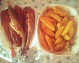 Une image de l'étape 2 de Poisson frit, potatos au four.