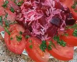 Une image de l'étape 5 de Salade tomate / betterave / riz.