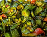 A picture of step 5 of Bhindi fry.