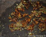 A picture of step 14 of Persian honey-saffron walnuts brittle(سوهان عسلی گردویی).