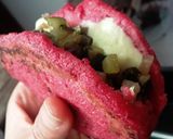 Foto del paso 13 de la receta: Duo de Arepas de remolacha rellenas...🍘🧀🍘🥒🍆