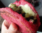 Foto del paso 13 de la receta: Duo de Arepas de remolacha rellenas...🍘🧀🍘🥒🍆