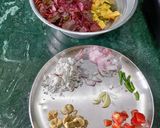 A picture of step 1 of Red Amaranthus Stir -Fry.