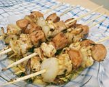 Foto langkah ke 4 dari resep Sate Ayam & Sosis (Bakar Teflon).