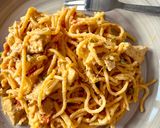 Sajtos tejszínes csirkés spagetti recept fázis 6 fotója