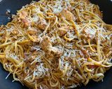 A picture of step 4 of Creamy Tomato Garlic Butter Chicken Pasta.
