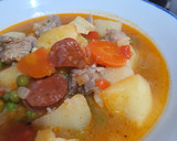 Foto del paso 5 de la receta: Estofado de cerdo con chorizo y guisantes