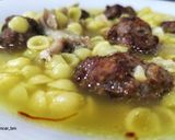 A picture of step 8 of Chicken and Vegetable Soup with Pasta Shells and Meatballs.