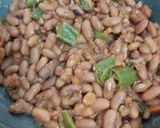 A picture of step 7 of Fried Kholar Beans with Napa (Kidney Beans with Basil).