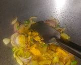 A picture of step 1 of Methi matar malai.