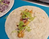 A picture of step 7 of Nandos chicken wraps.