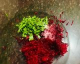 A picture of step 1 of Beet root Roti.