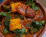 A picture of step 1 of Kadai Paneer.