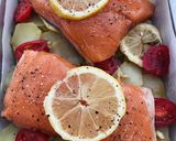 A picture of step 3 of Baked Salmon on a Bed of Potatoes.