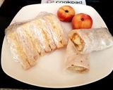 A picture of step 5 of My Apple&Sauce wrap an also Egg&Sweetcorn Sandwich childs picnic.