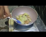 A picture of step 1 of Kaddu ki kheer.