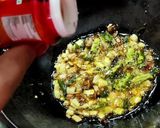 A picture of step 3 of Sanja (Sooji upma with buttermilk).