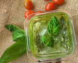 A picture of step 4 of Creamy Cashew Basil Pesto.
