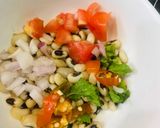 A picture of step 1 of Chatpati Black Eyed Peas (Lobia) Chaat.