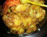 A picture of step 4 of Aachari aloo.