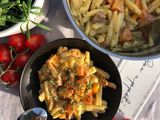 Pasta in Kürbis-Pfifferlingrahm