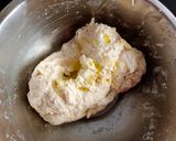 A picture of step 2 of Gozleme / Turkish stuffed flat bread.