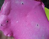 Foto langkah ke 6 dari resep Roti Tawar Buah Naga Eggless.