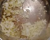 A picture of step 3 of Korean egg fried rice with eggplant/brinjal.