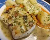 Foto del paso 10 de la receta: Merluza de Pincho a la Plancha con Patatitas y Zanahorias en Sal