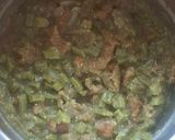 A picture of step 3 of Chicharrón with Nopales in Green Salsa.