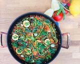 A picture of step 4 of Green Vegetable Paella 🌱🌿.
