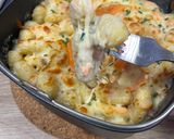 A picture of step 4 of Air Fryer Baked Gnocchi with Smoked Salmon and Mozzarella.