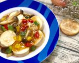 Hình bước làm 5 của món Đậu Hủ Non Sốt Nấm Linh Chi Nâu