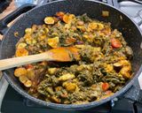 A picture of step 18 of Chicken Curry with Chickpeas, Eggplant, and Spinach.