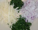 A picture of step 1 of Aloo Palak Ke traditional pakoray.