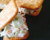 A picture of step 5 of Mayo tarter tuc sandwiches.