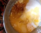 A picture of step 1 of Basbausa (semolina cake).