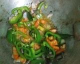 A picture of step 2 of Chinese style chilli chapathi.