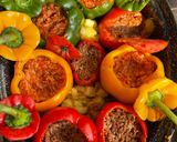 A picture of step 11 of Gemista 🇬🇷 Greek Stuffed Vegetables (Tomatoes, Peppers, and Potatoes).
