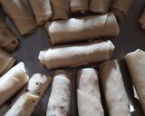 A picture of step 7 of Chipotle veggies roll.