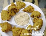 A picture of step 5 of Green Gram and Yellow Lentils with Spring Onion Pakoras.