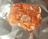 A picture of step 3 of Boneless chicken Thighs in charsiu sause.