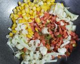 A picture of step 3 of Mayo Pasta.